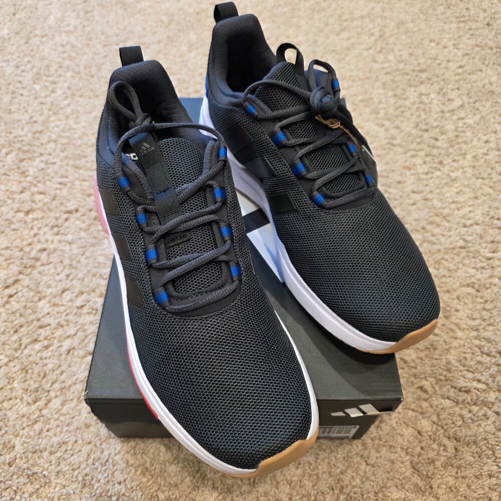 NIB Adidas black with blue men's Racer TR23 sneakers sz 11